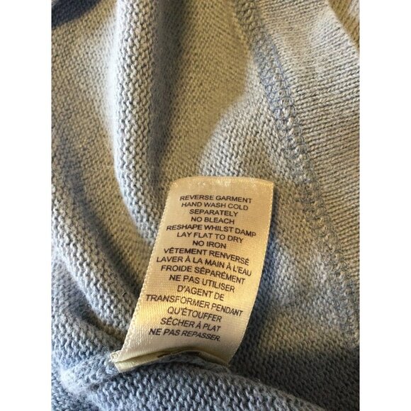 Roots Canada Athletic Dept Ramie Cotton Knit Jumper Sweater Blue Large - Picture 7 of 8